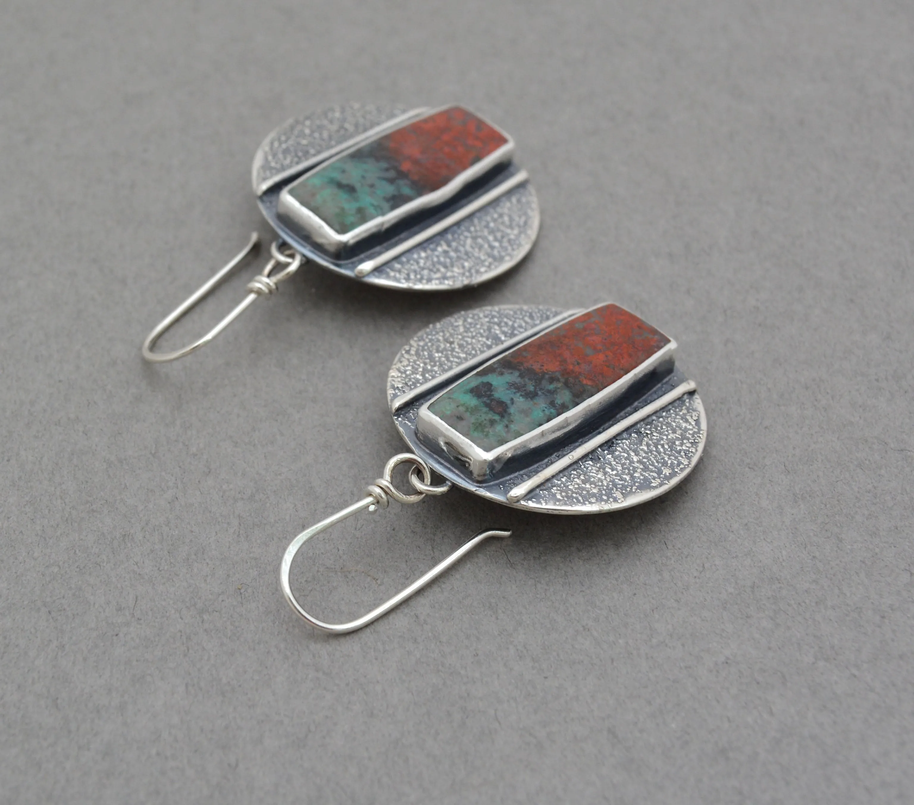 Sonoran Sunrise Rustic Textured Disc Earrings.