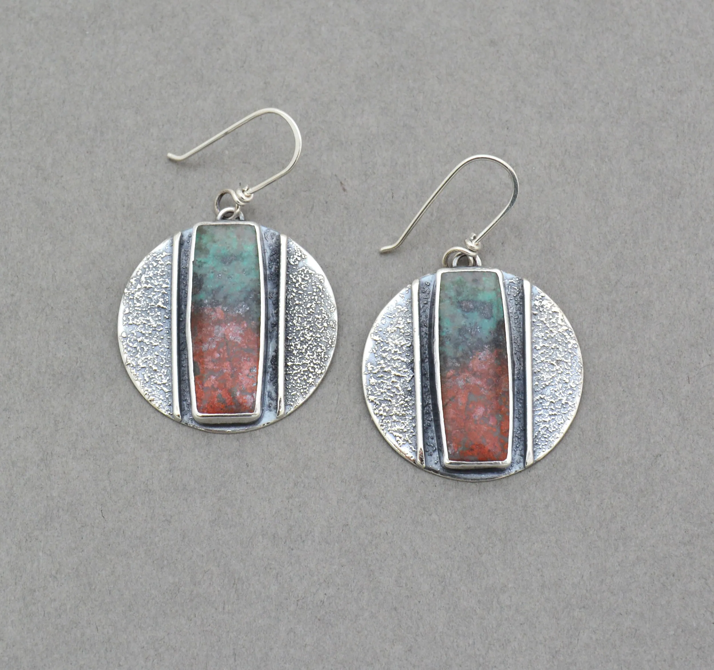 Sonoran Sunrise Rustic Textured Disc Earrings.