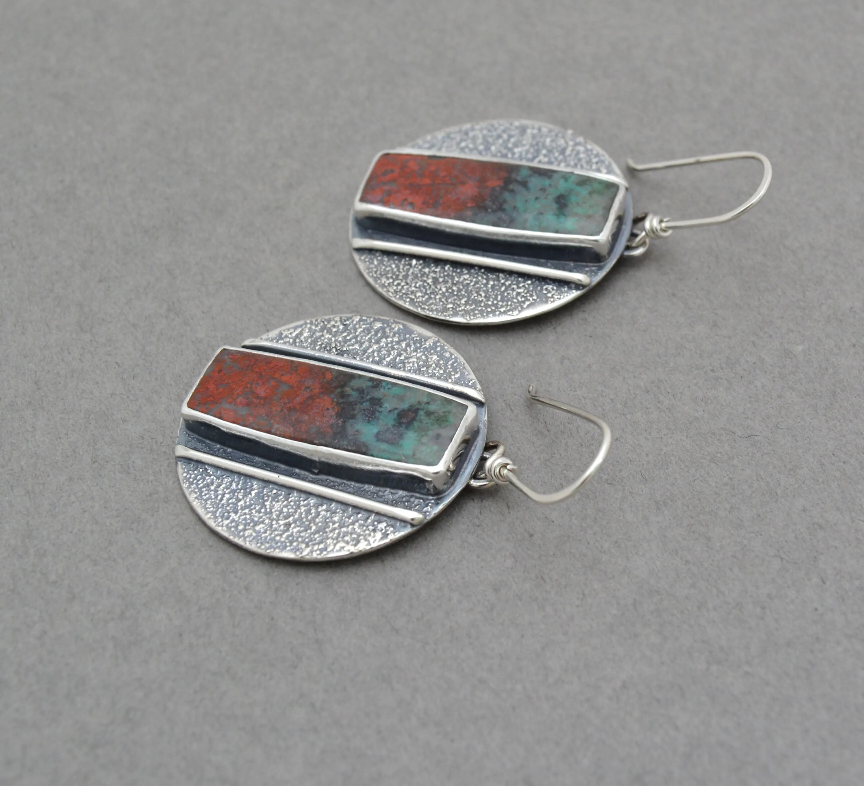 Sonoran Sunrise Rustic Textured Disc Earrings.