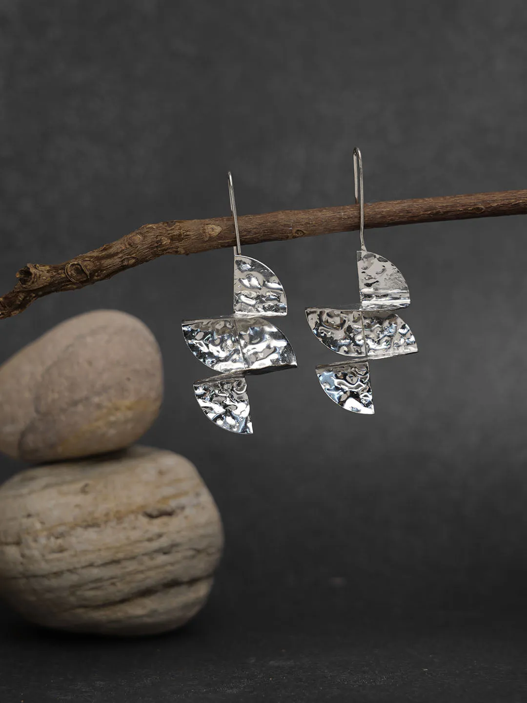 Spiral Silver Brass Earring