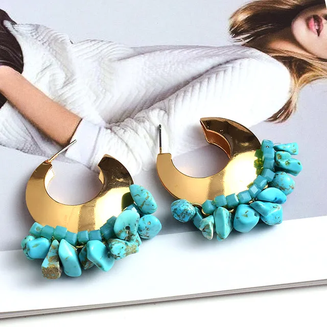Statement Beaded Hoops