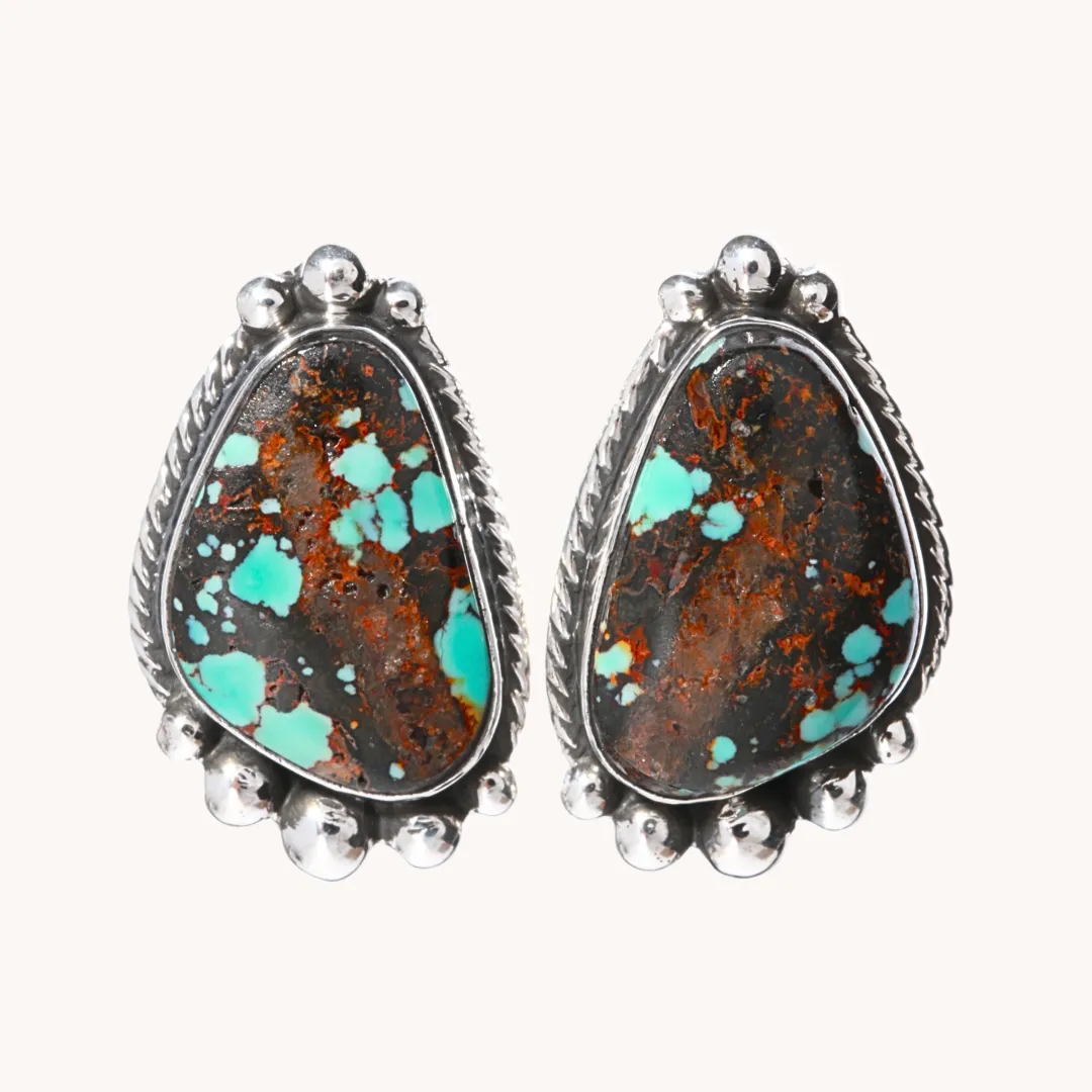 Statement Turquoise Post Earrings