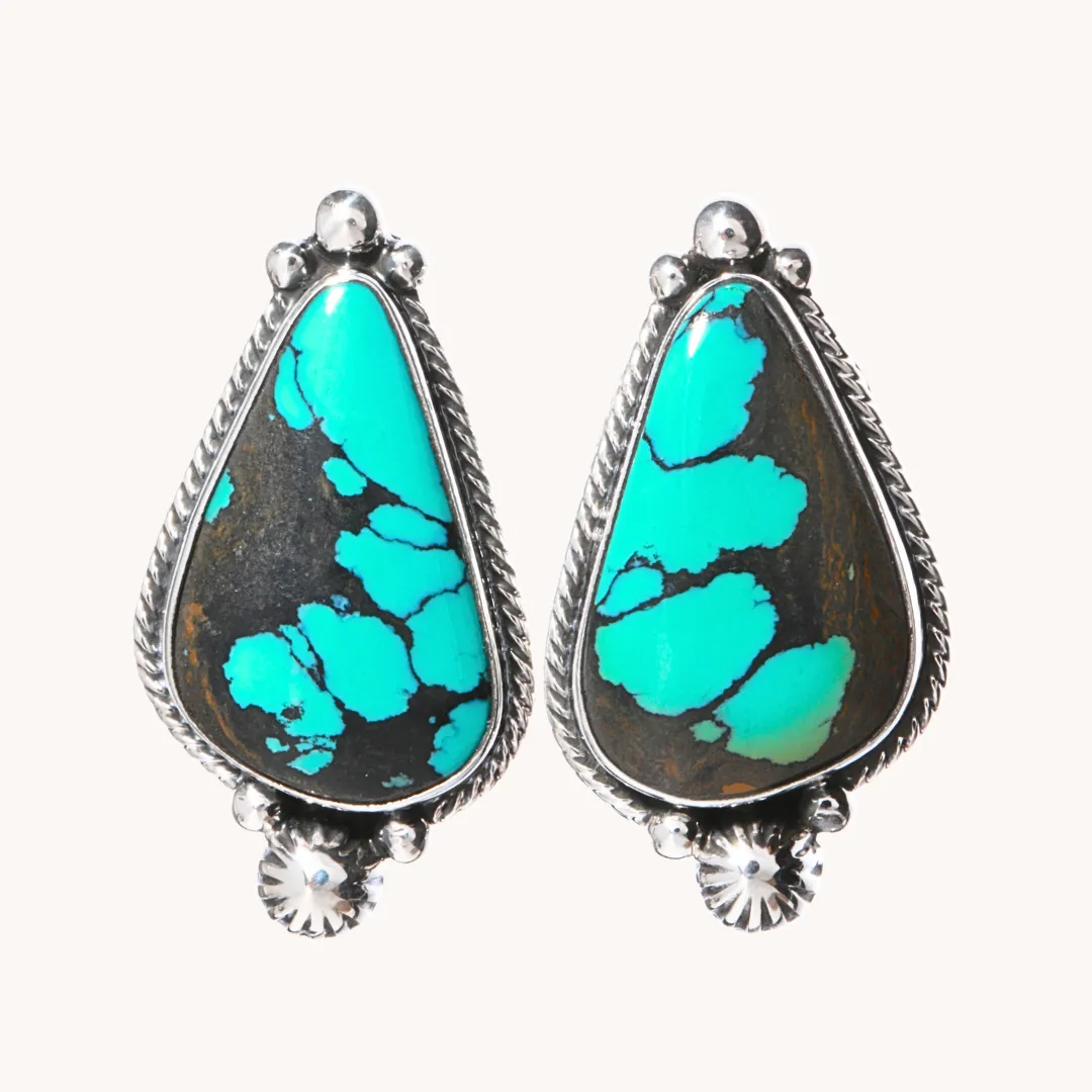 Statement Turquoise Post Earrings