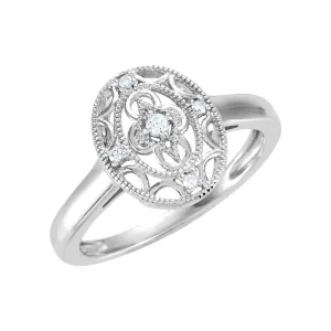 Sterling Silver .05 CTW Diamond Ring Size 7
