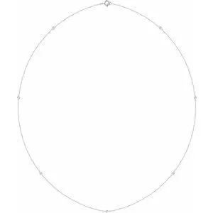 Sterling Silver 1/4 CTW Natural Diamond 7-Station 24" Necklace