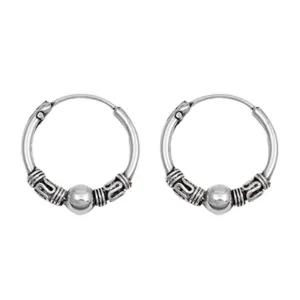 Sterling Silver Bali Style Hoop Boho Statement Weave Wrap Earrings 925 New