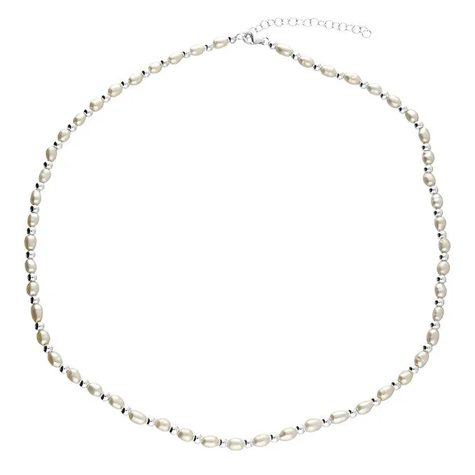 Sterling Silver Pearl Bead Necklace