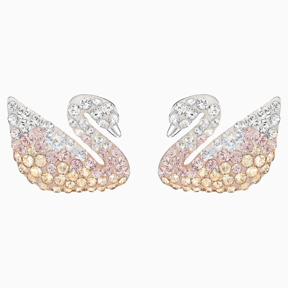Swarovski Iconic Swan Pierced Earrings Multi-Colored One Size