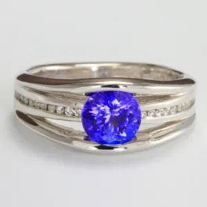 Tanzanite and Diamond Ring 1.62 Carats by Christopher Michael
