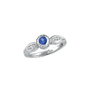TANZANITE BEZEL RING WITH DIAMOND 14K GOLD (0.44 CTW)