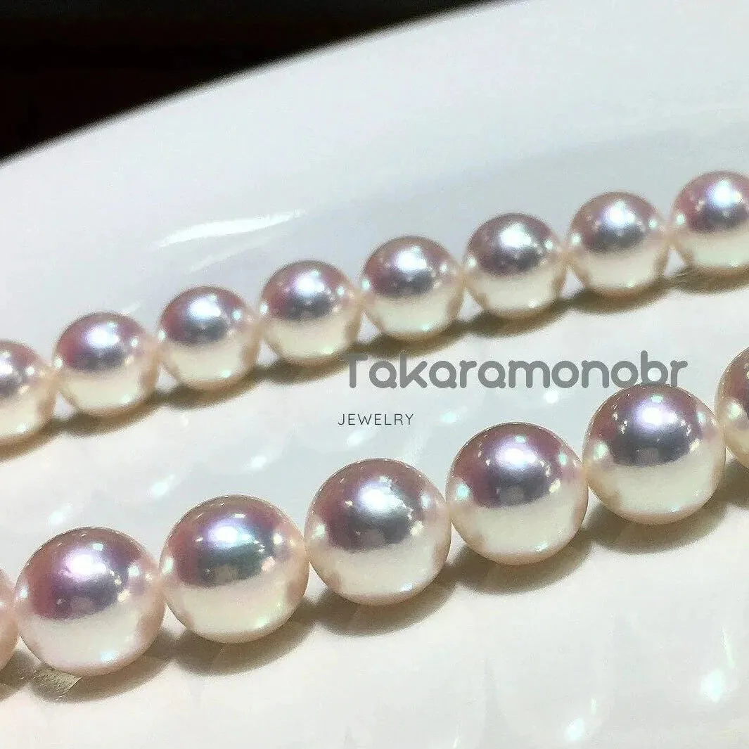 TEN-NYO | 天女 |8.0-8.5 mm Japanese Akoya White Pearl Necklace - PSL Certificate