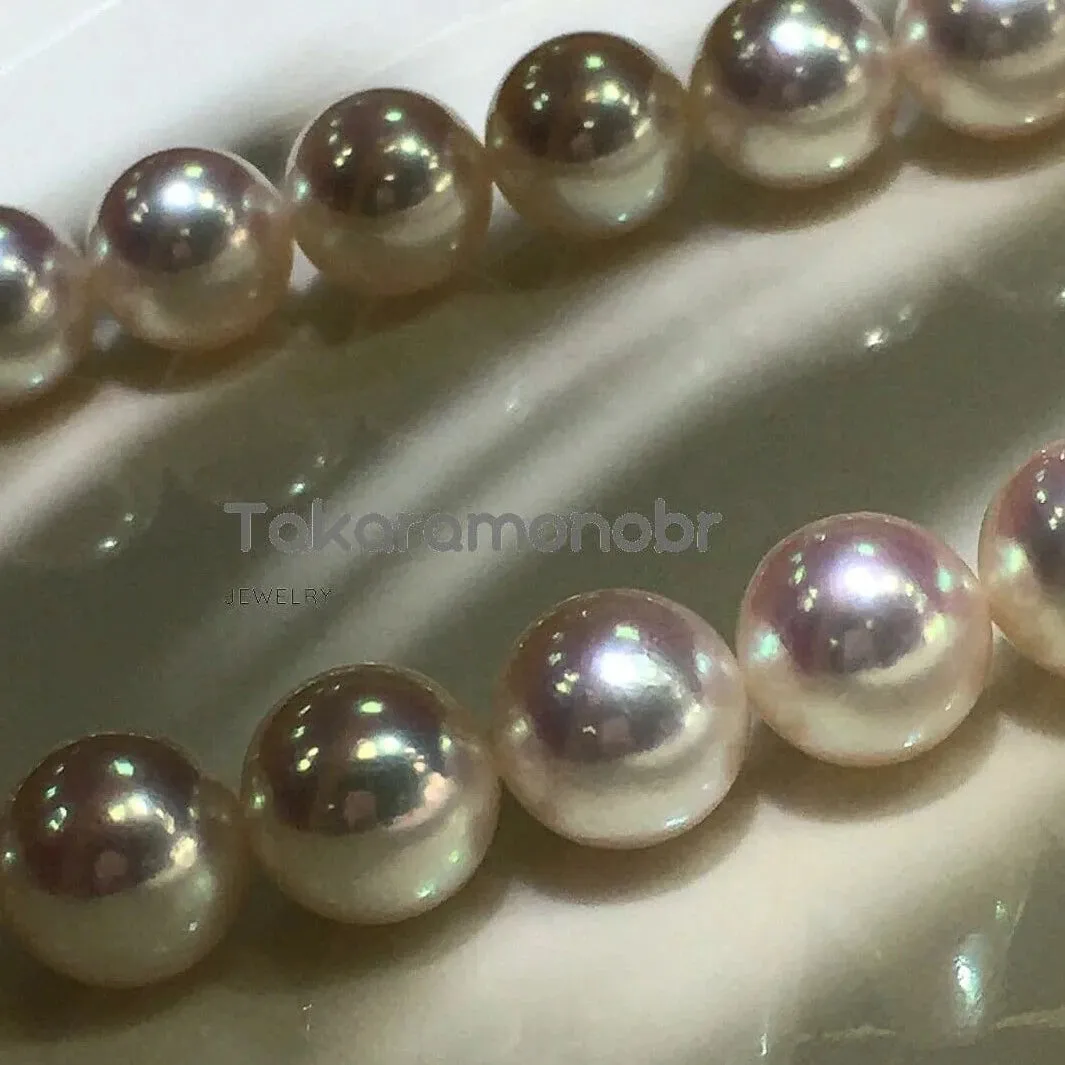 TEN-NYO | 天女 |8.0-8.5 mm Japanese Akoya White Pearl Necklace - PSL Certificate