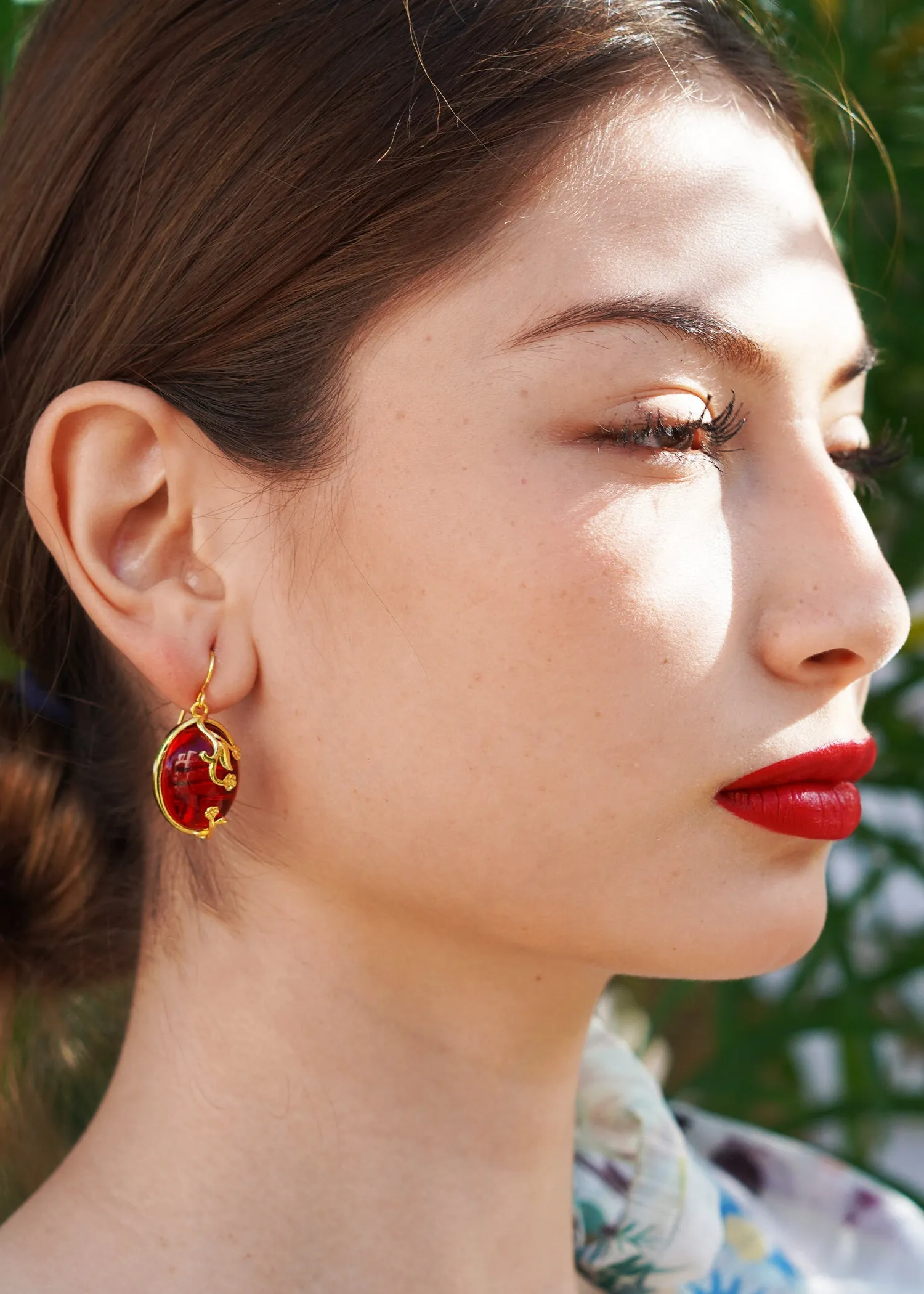 The "Emma" Black Stone & Rose earrings