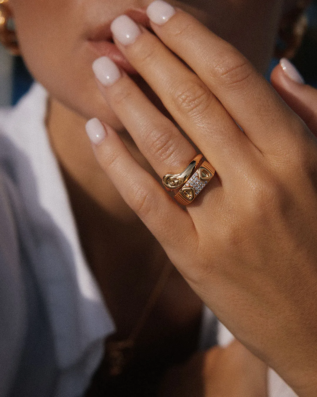 The Two-Tone Coquille Ring Set