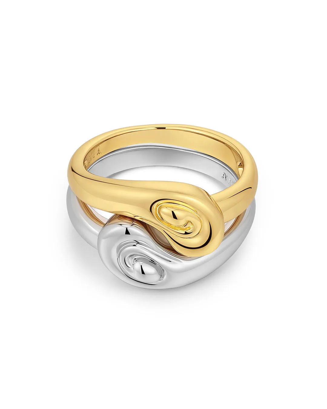 The Two-Tone Coquille Ring Set