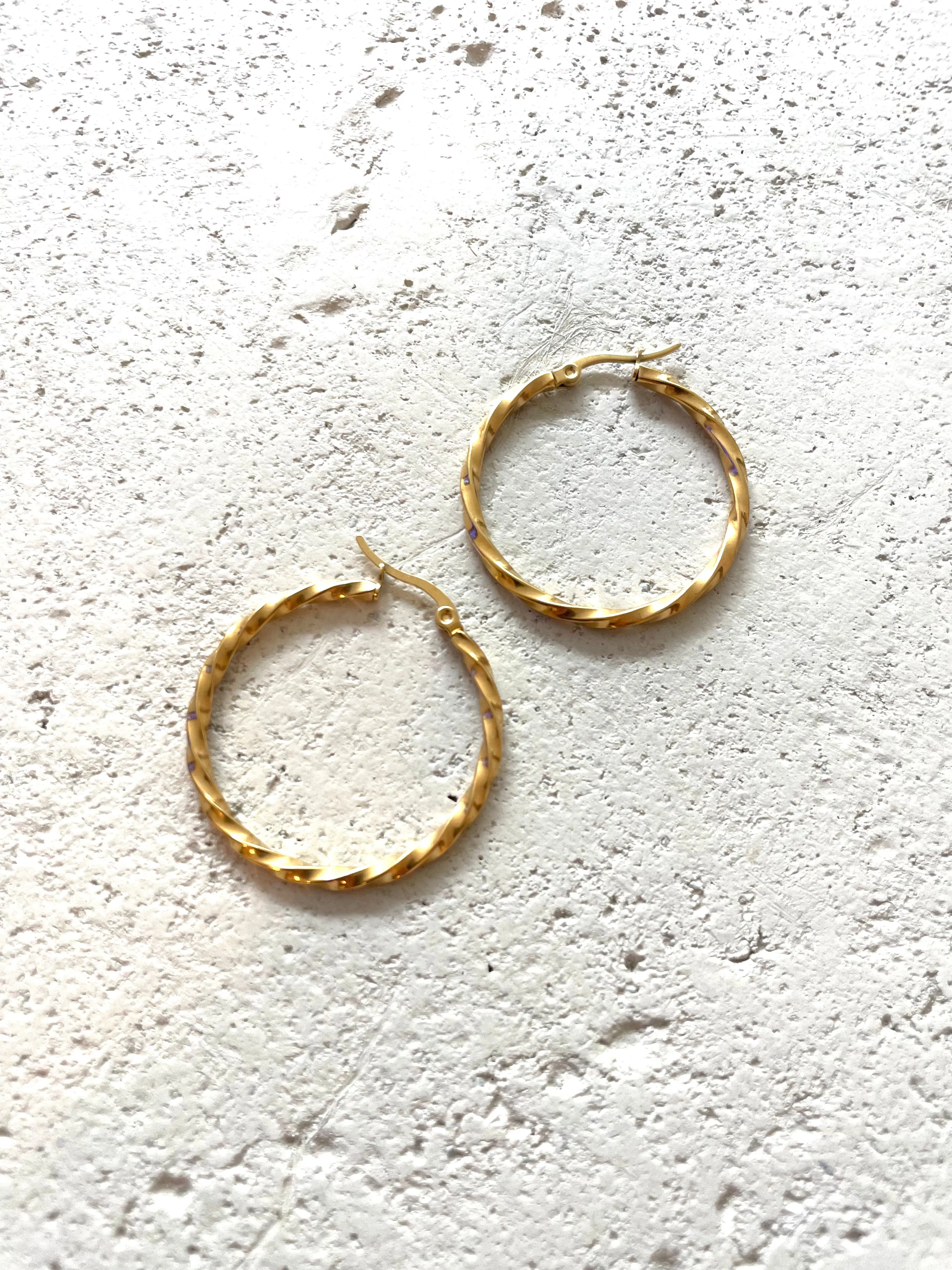 Thin Braided Hoop Earrings