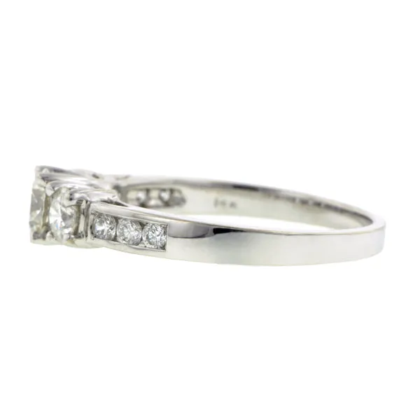 Three Stone Diamond Engagement Ring, RBC 0.40ct