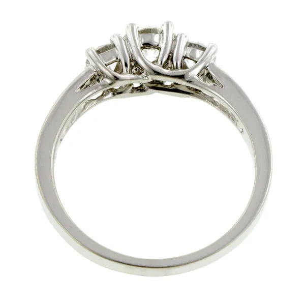 Three Stone Diamond Engagement Ring, RBC 0.40ct