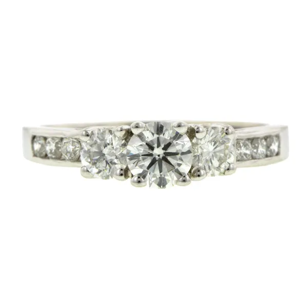 Three Stone Diamond Engagement Ring, RBC 0.40ct
