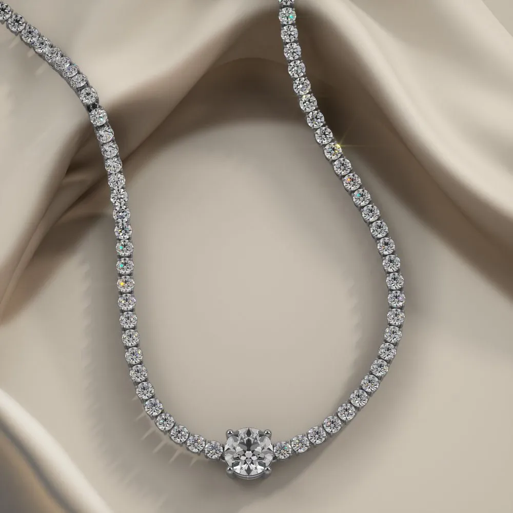 Timeless Dreams Brilliance Round Diamond Necklace with 8.22 ct.(finished) 2.2mm, 7.4mm
