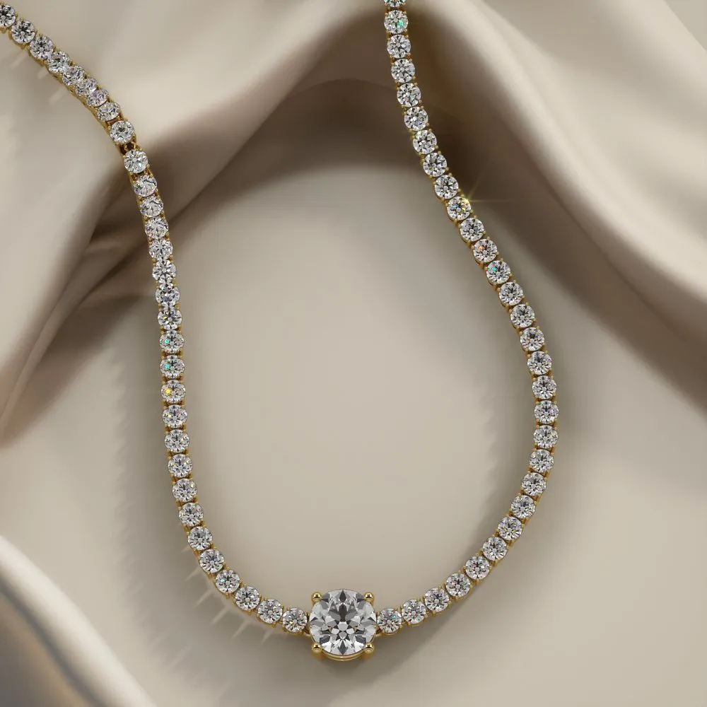 Timeless Dreams Brilliance Round Diamond Necklace with 8.22 ct.(finished) 2.2mm, 7.4mm