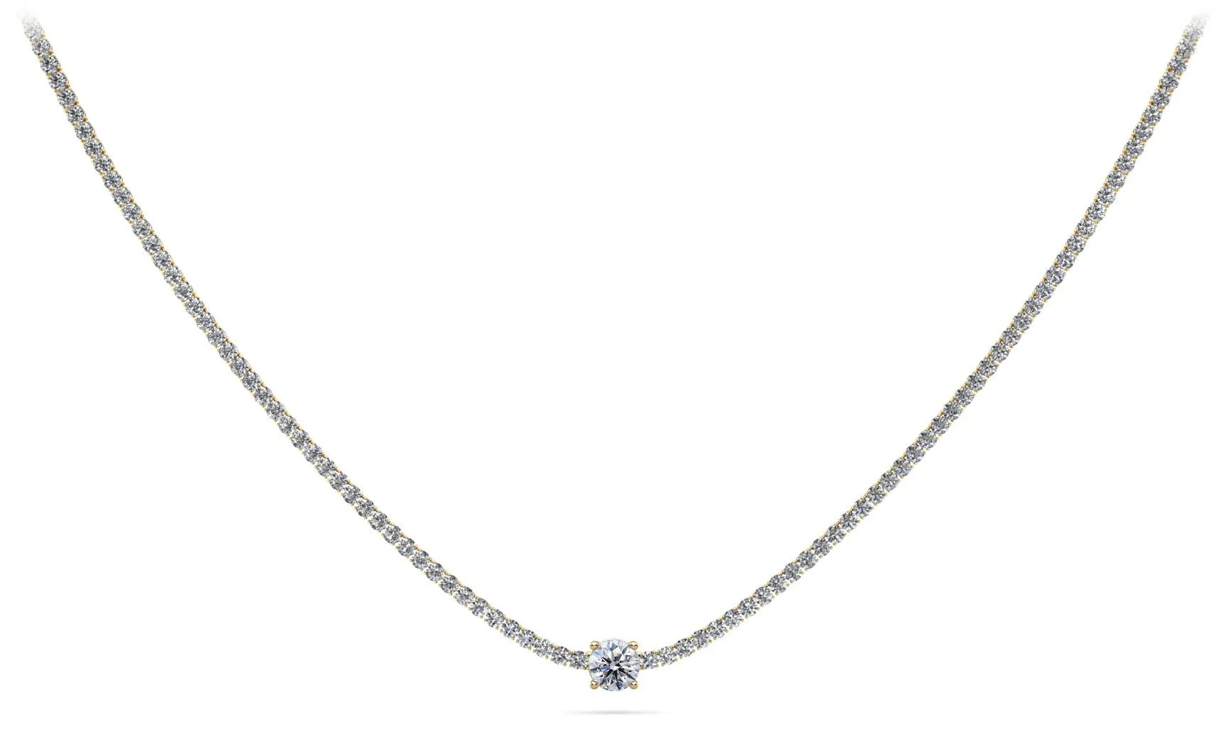 Timeless Dreams Brilliance Round Diamond Necklace with 8.22 ct.(finished) 2.2mm, 7.4mm