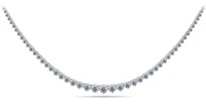 Timeless Three Prong Diamond Tennis Diamond Necklace with 14.10 ct.(finished)