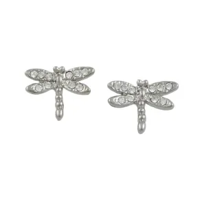 Tiny Crystal Dragonfly Stud Pierced Earring - REC771