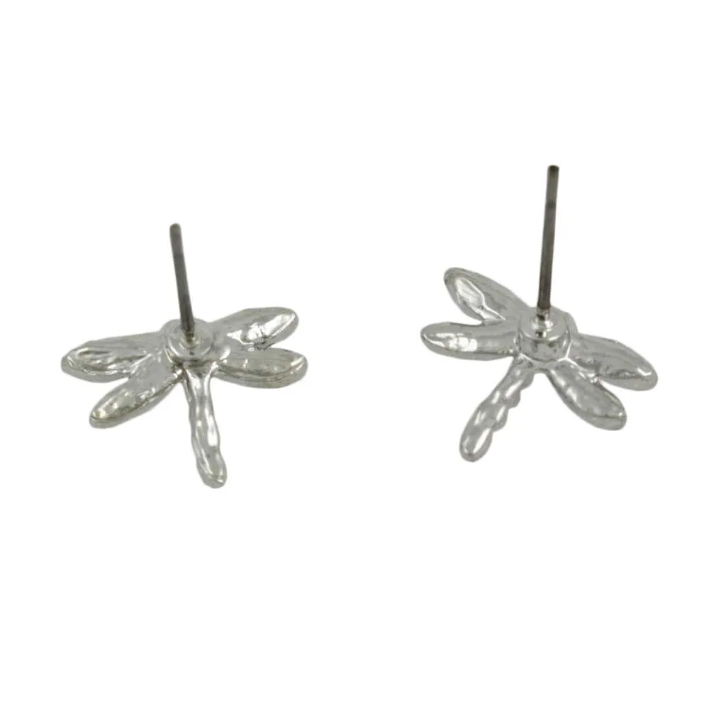 Tiny Crystal Dragonfly Stud Pierced Earring - REC771