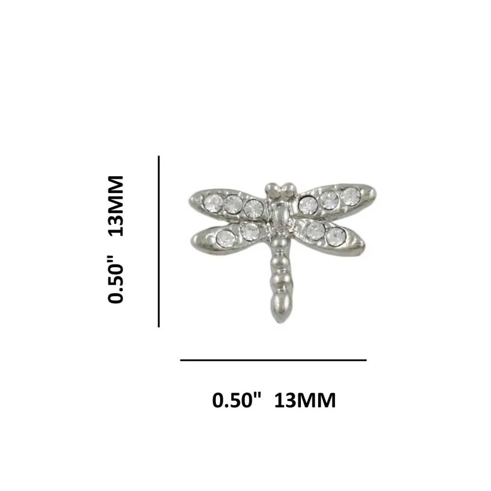 Tiny Crystal Dragonfly Stud Pierced Earring - REC771