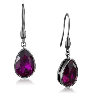 Top Grade Crystal Fuchsia Earrings for Women in Stainless Steel