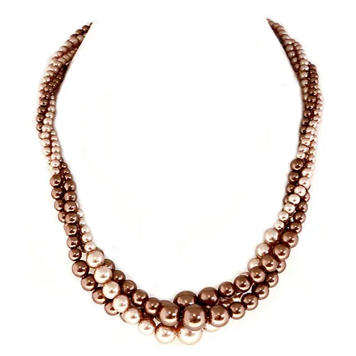 TOPAZ MIXED GLASS PEARL TWISTED LAYER NECKLACE  #ADX6407005 (SHBD5)