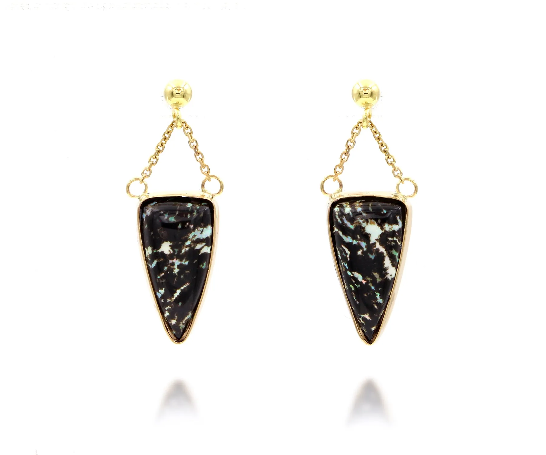 Triangle Leopard Opal Gold Chain Jewelry Set