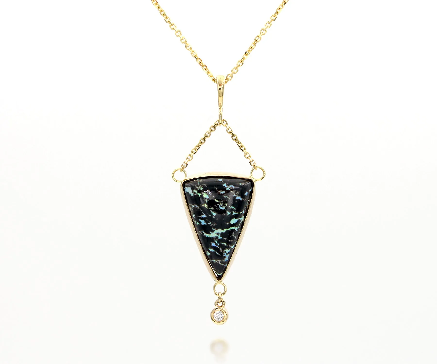 Triangle Leopard Opal Gold Chain Jewelry Set