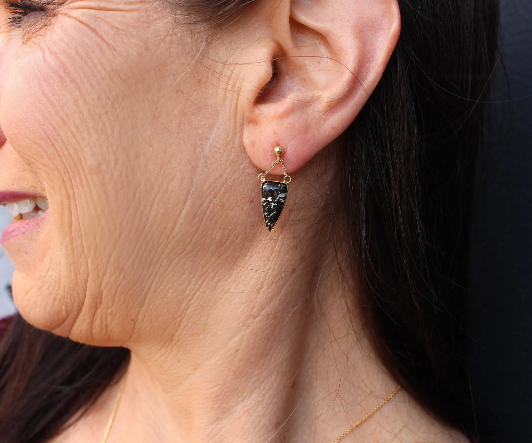 Triangle Leopard Opal Gold Chain Jewelry Set