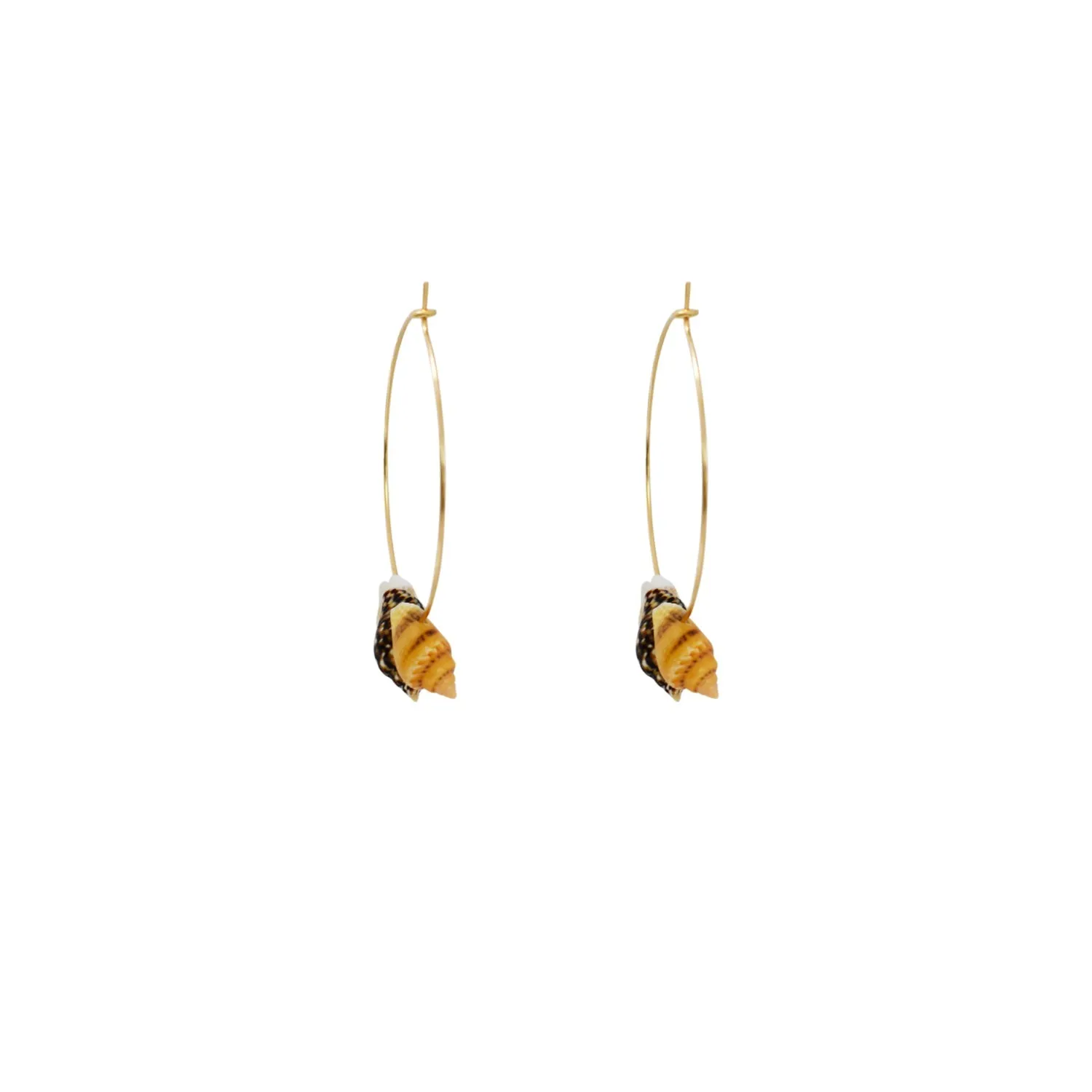 Triple Mini Shell Gold Hoop Earrings | by Ifemi Jewels