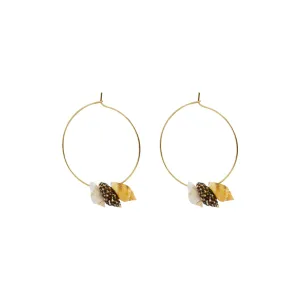 Triple Mini Shell Gold Hoop Earrings | by Ifemi Jewels