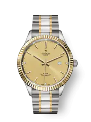 Tudor Style, Stainless Steel and Yellow Gold with Diamond-set, 41mm, Ref# M12713-0007