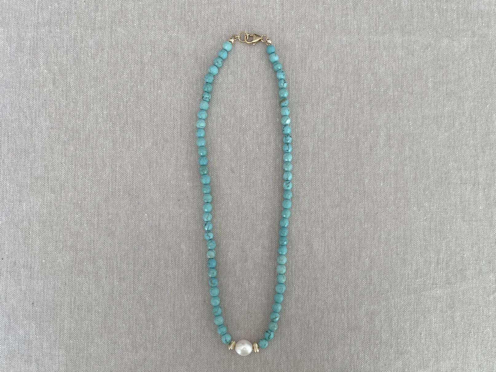 Turquoise Necklace with Freshwater Pearl