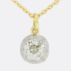 TVJ 0.81 Carat Cushion Cut Diamond Pendant