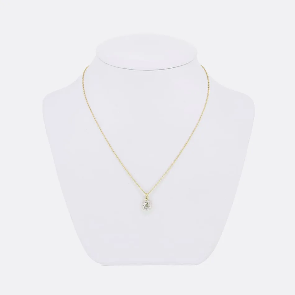 TVJ 0.81 Carat Cushion Cut Diamond Pendant