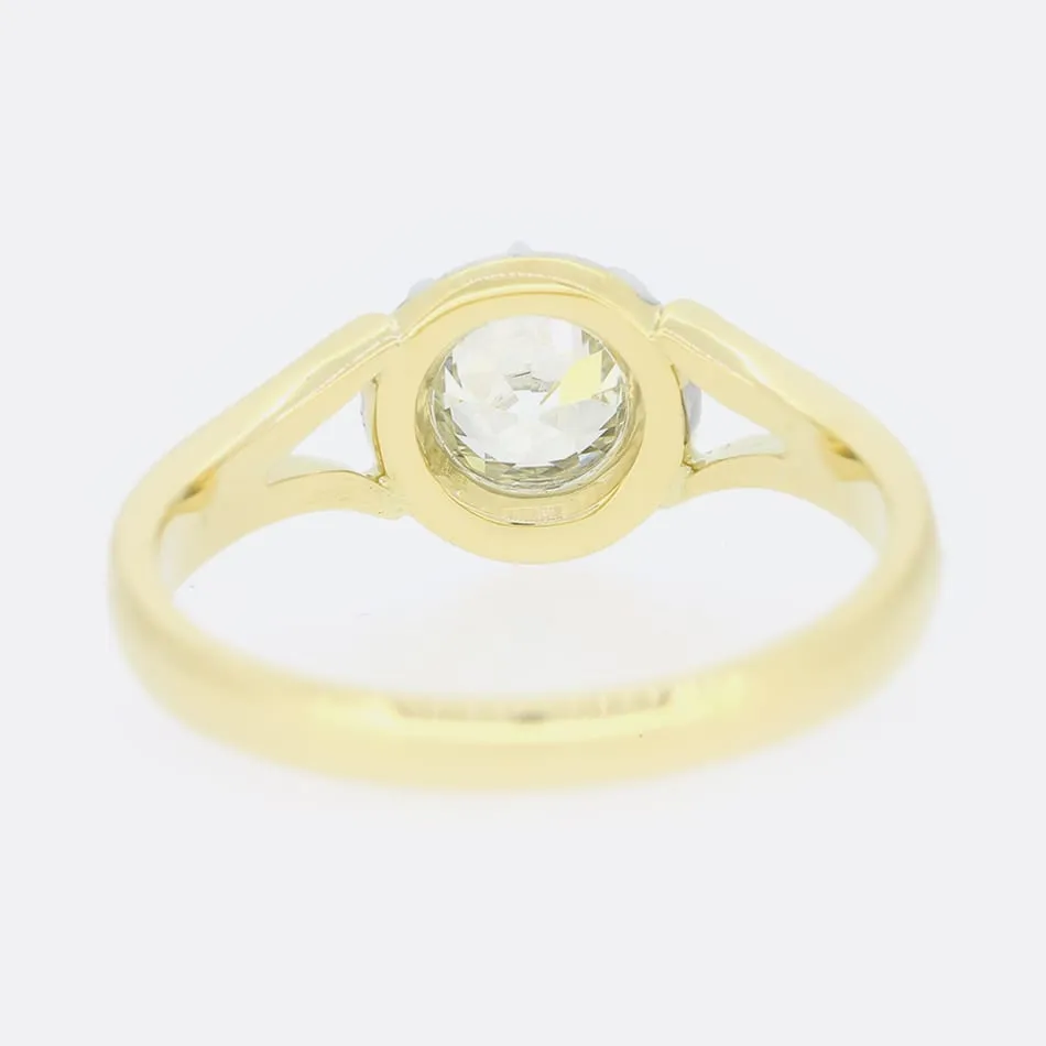 TVJ 0.94 Carat Cushion Cut Diamond Solitaire Ring