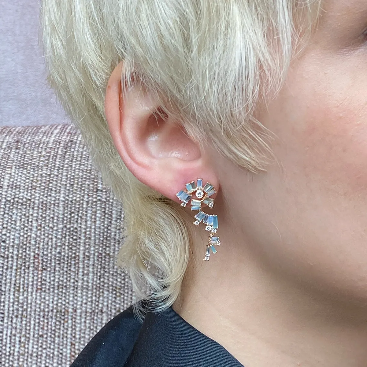 Twisted Fringe Earrings - Ethiopian Opal