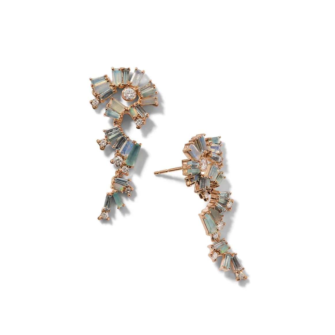 Twisted Fringe Earrings - Ethiopian Opal