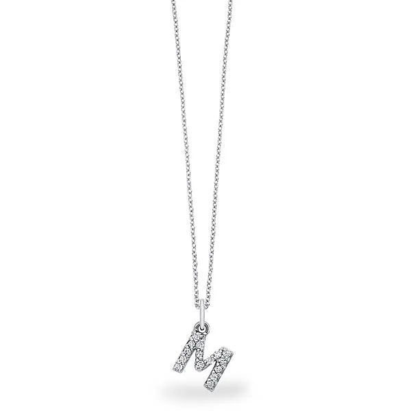 Uppercase Dangling Diamond Initial Pendant by KC Designs