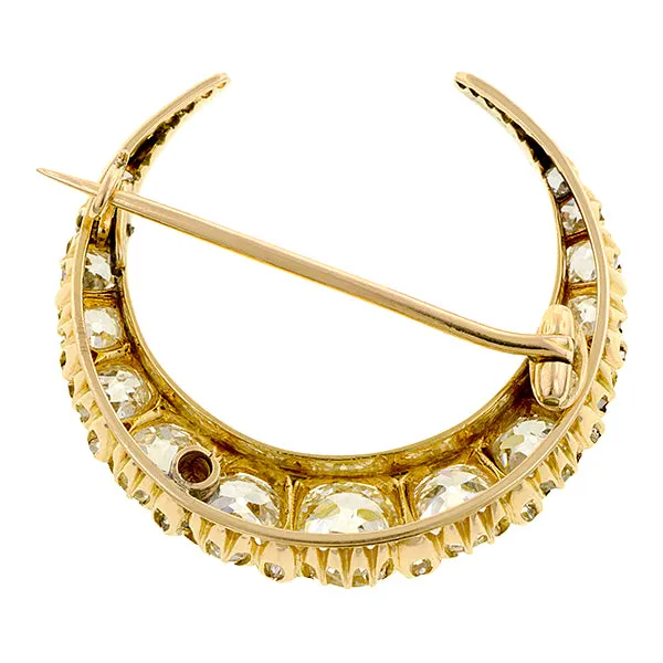 Victorian Diamond Crescent Pin