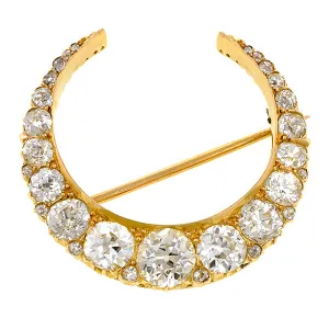 Victorian Diamond Crescent Pin