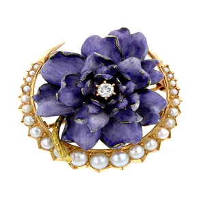 Victorian Enamel* "Honeymoon Pin" / Pendant