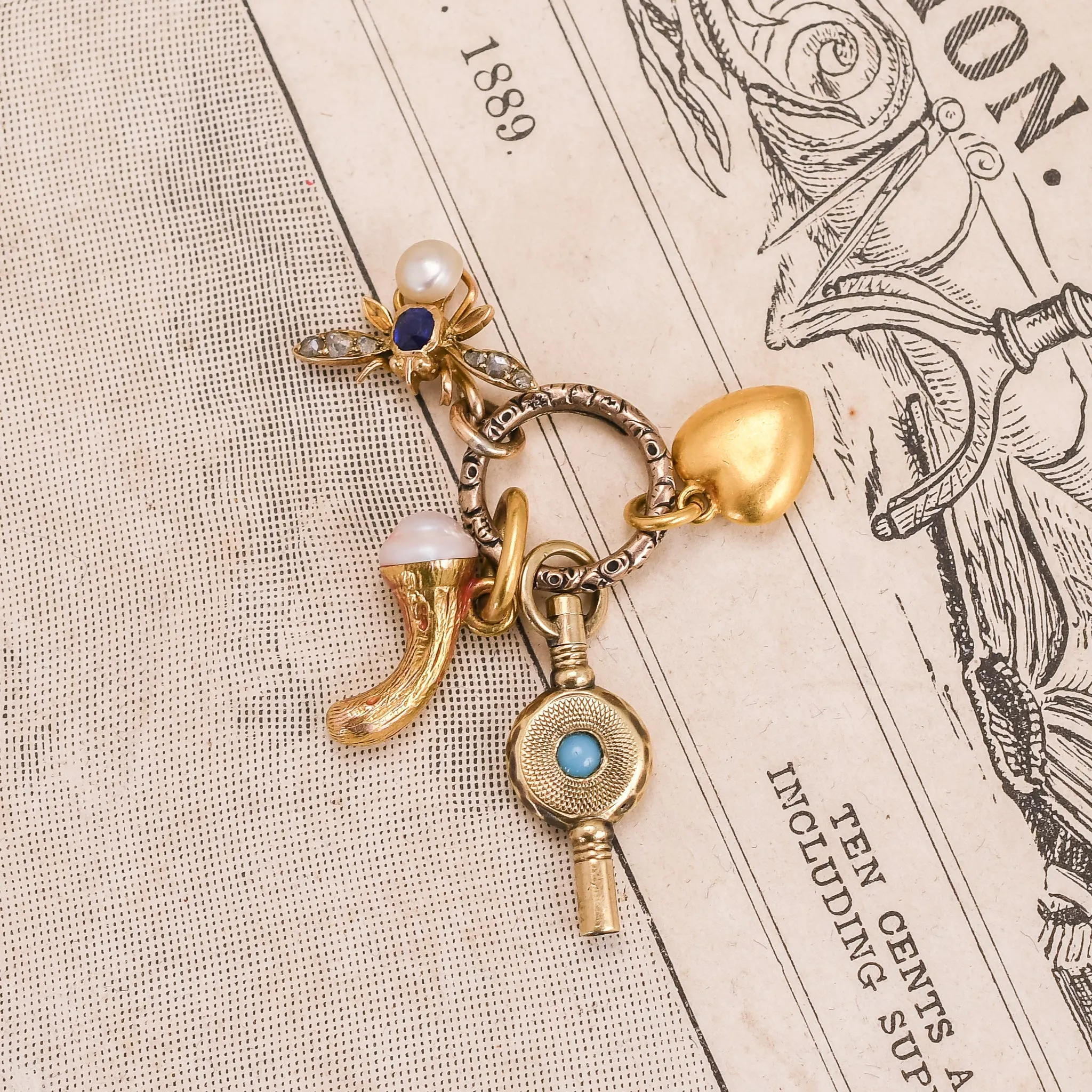 Victorian Split Ring Charm Holder Pendant