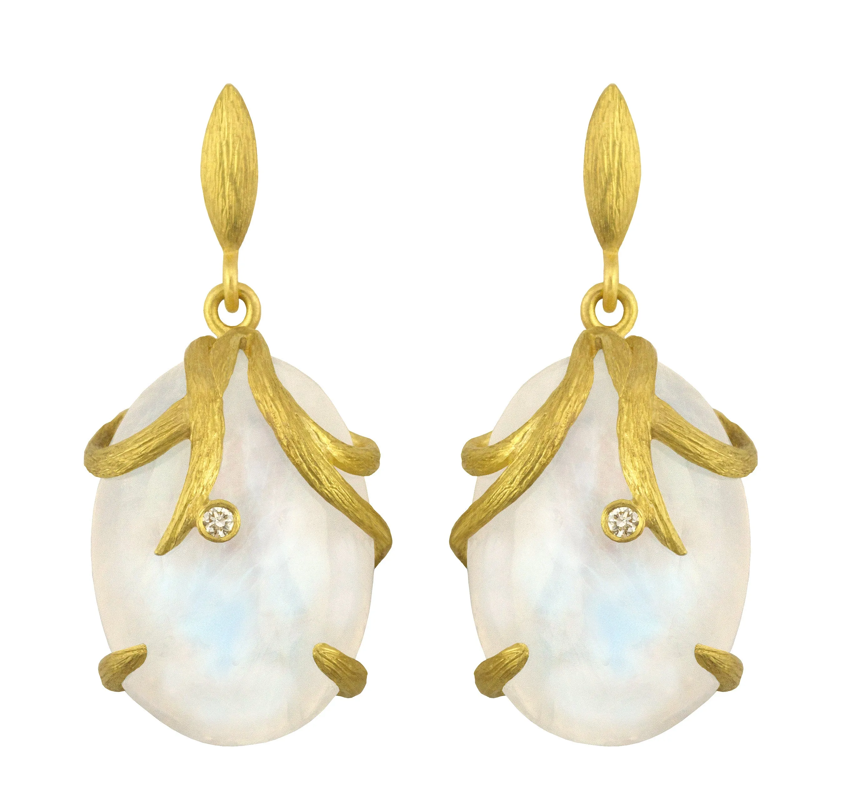 Vine Wrapped Moonstone Earrings